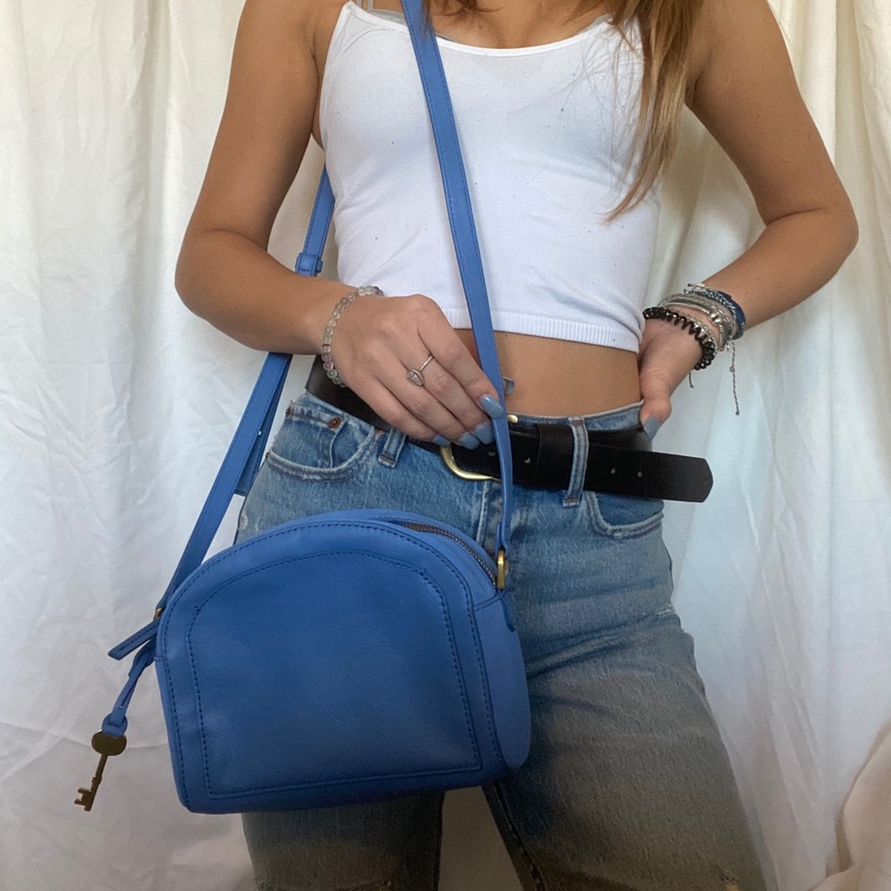 Blue Fossil Crossbody Bag